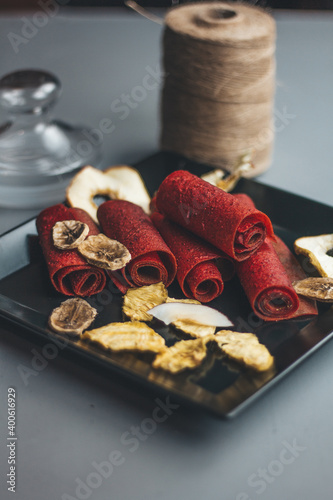 beautiful view of marshmallows and frips photo