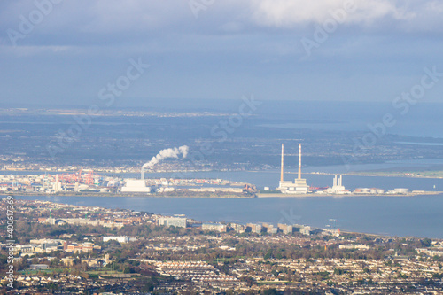 Sticker Skyline of Dublin with South Dublin in view and the iconic Poolbeg chimneys
