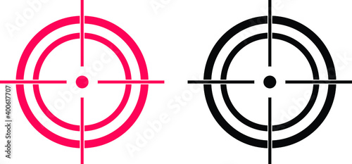 Gun Sight Crosshairs Bullseye Isolated Vector. Set of target icon. Target line icon set. Included icons as aim, goal, crosshair, shooting