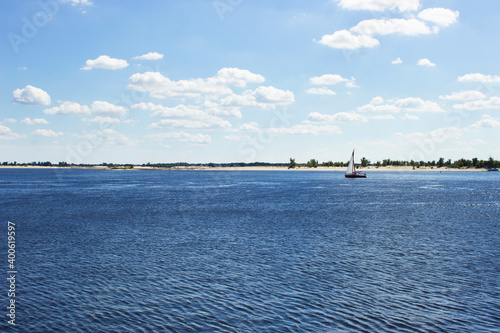 View of the Volga river. Volgograd embankment.