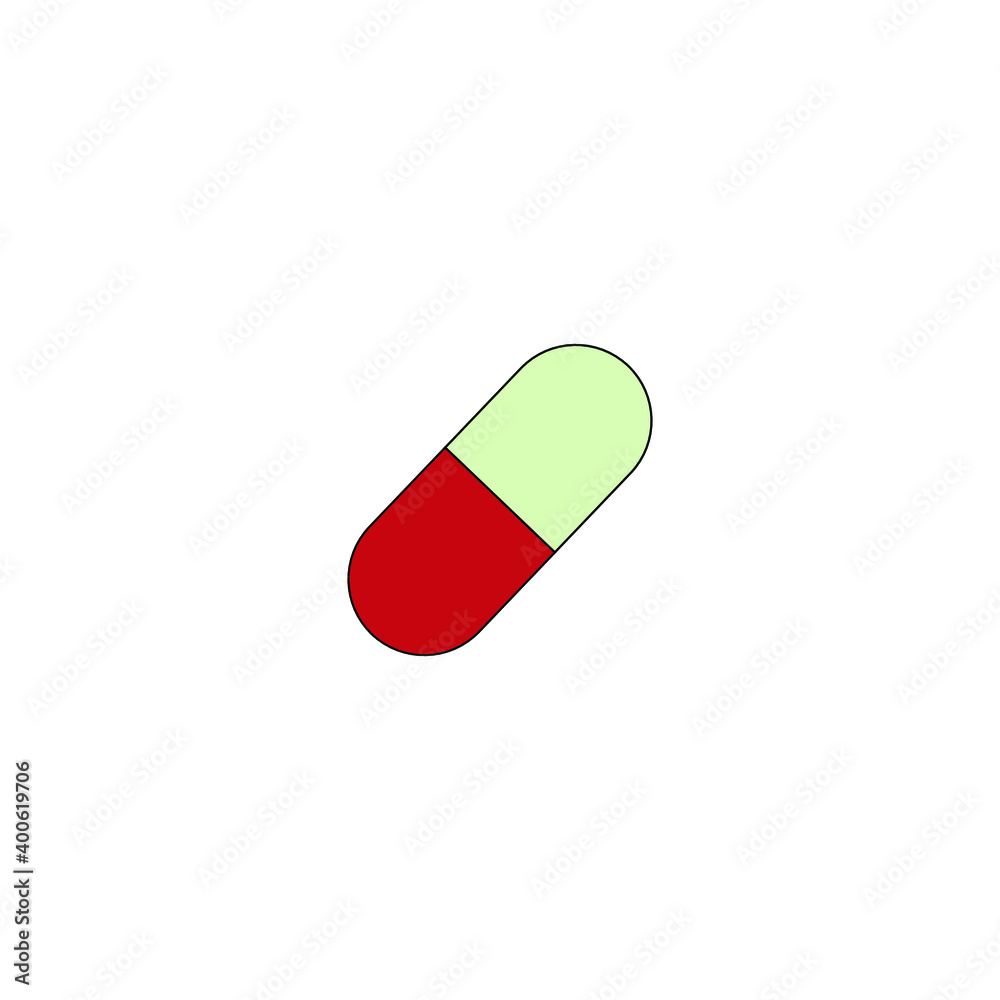 red pill icon on white background, vector illustration red pill icon on white background, vector illustration