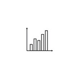 black statistics icon on white background, vector illustration