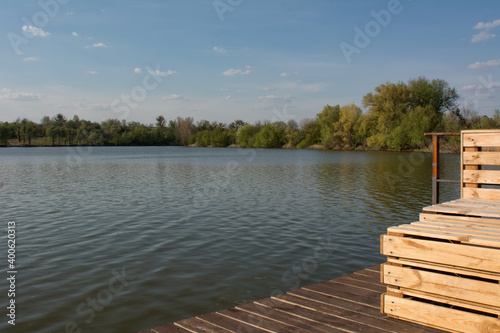 wooden pier on the lake