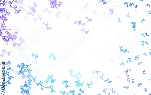 Light Pink  Blue vector abstract backdrop with branches.