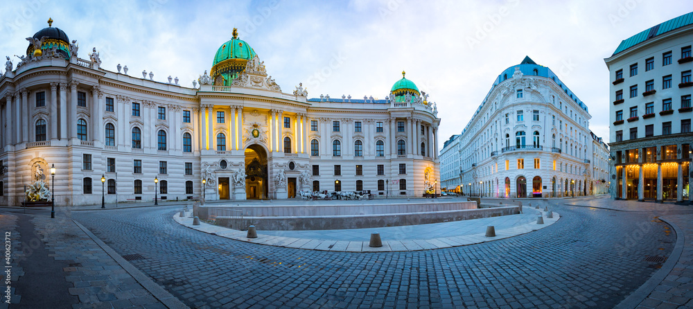 Michaelerplatz and Michaelertor landmark in Vienna, Austria