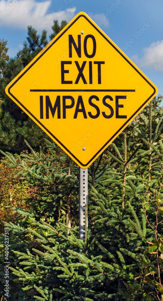 Canadian EXIT  IMPASSE sign.