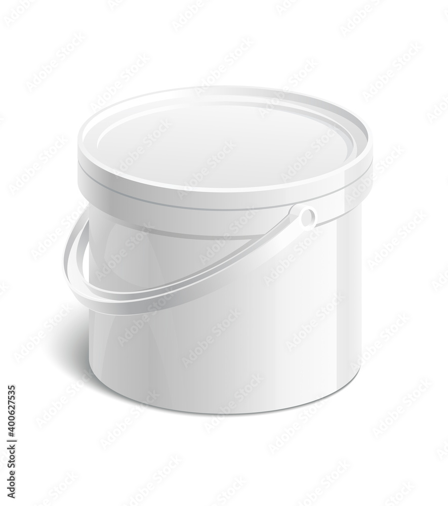 Plastic bucket on background. 