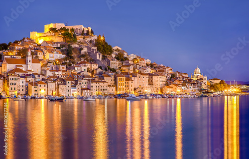 Sibenik night panorama