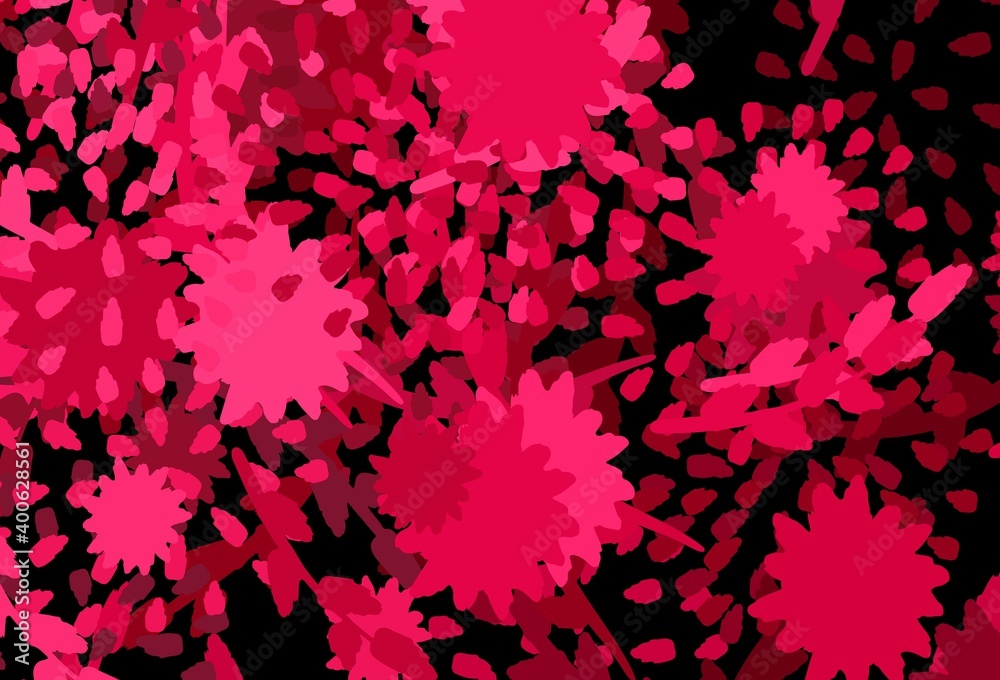 Dark Red vector backdrop with memphis shapes.