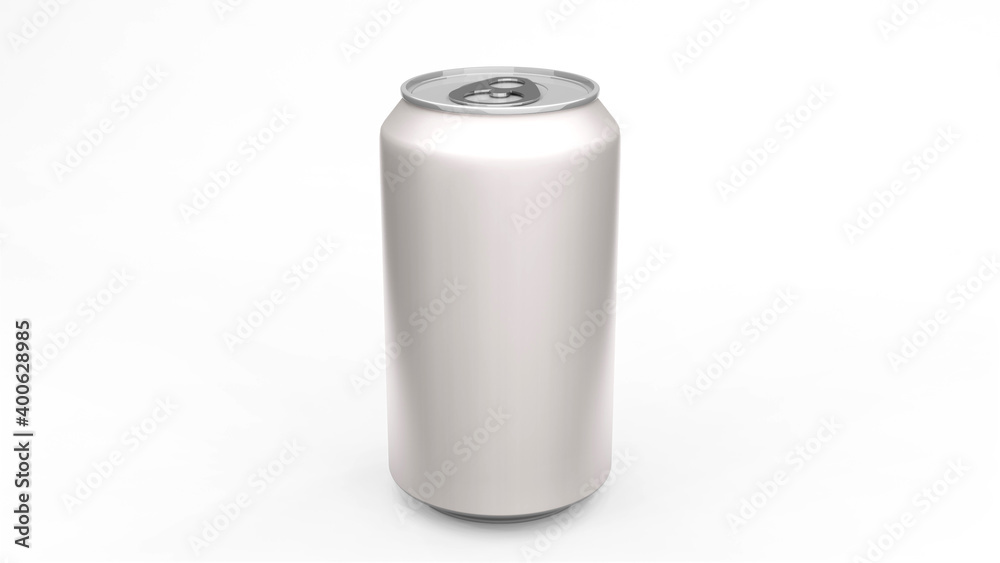 Aluminium can or soda pack mock up isolated on white background. 3D rendering Aluminium can or soda pack mock up isolated on white background. 3D rendering