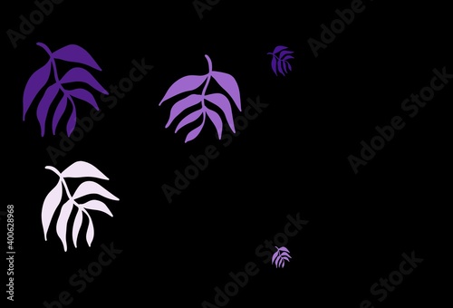 Dark Purple  Pink vector natural pattern with leaves.