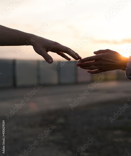Hands concept. Love story. Hands. Photo. Sunset.