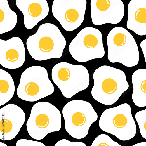 Vector seamless pattern with scrambled eggs