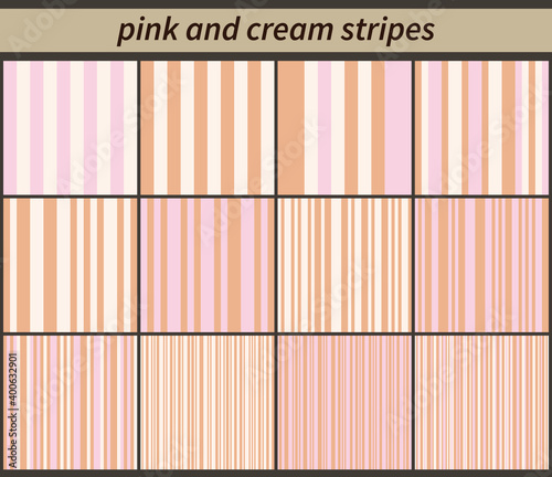 pink cream striped pattern semless