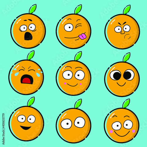 Orange character face bundle