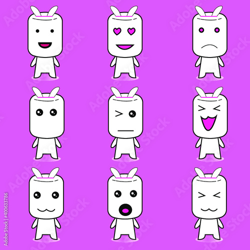 Marhmallo character face bundle