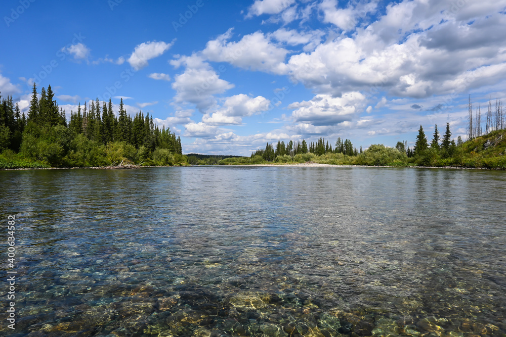 On the taiga river.