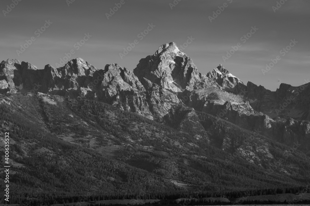 Teton Mountain in Black and White