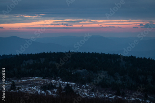 Sunset at Mount Rogers in Southwestern Virginia in the Winter photo