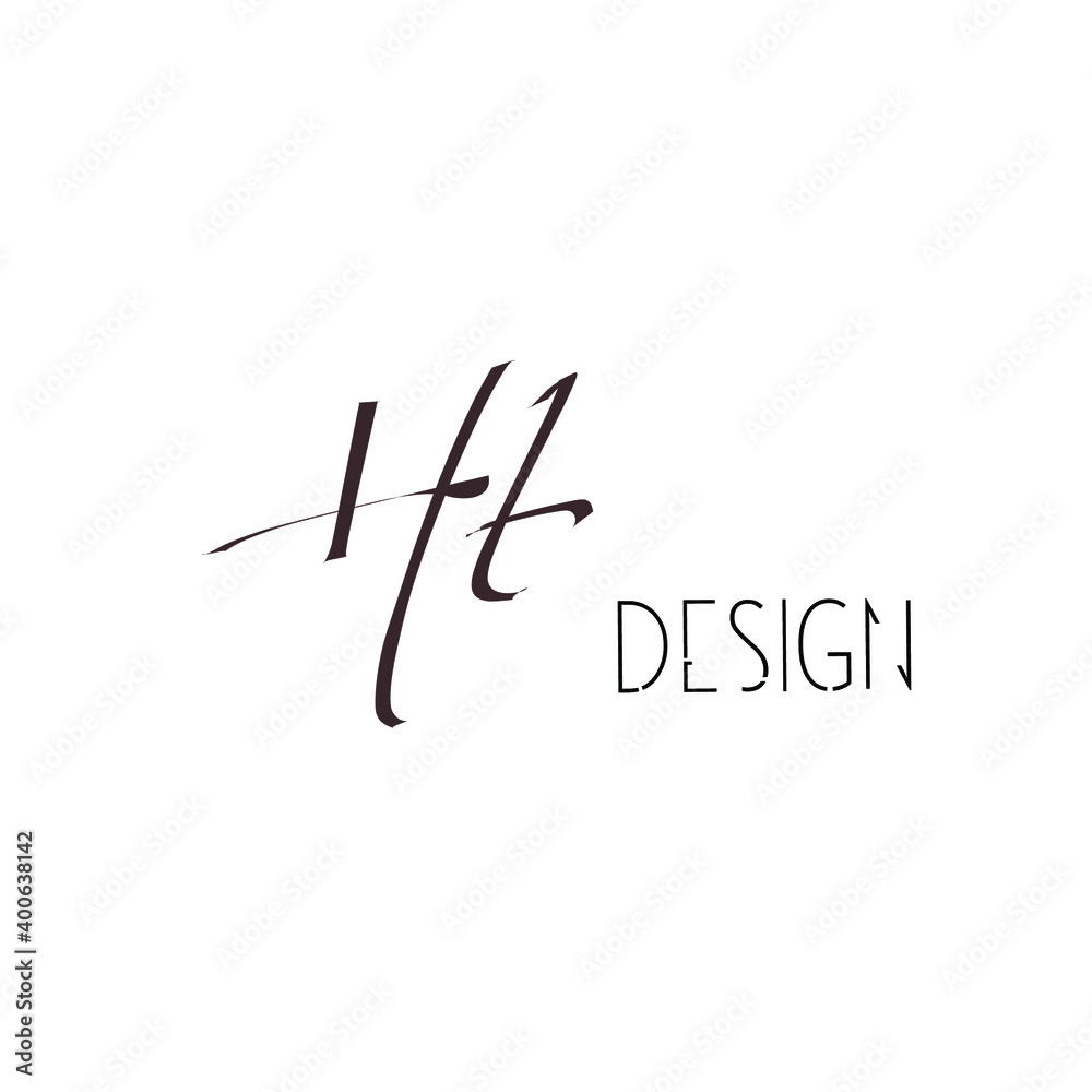 Ht handwritten logo for identity white background Ht handwritten logo for identity white background