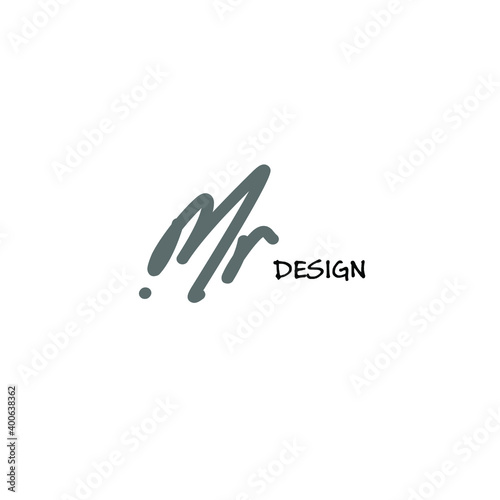Mr handwritten logo for identity white background