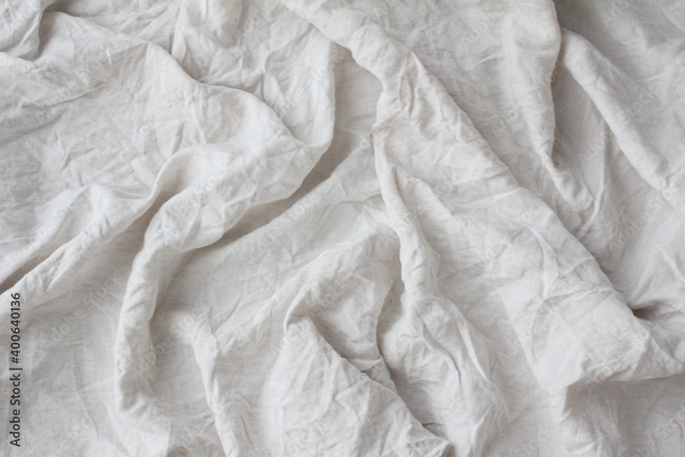 Obraz premium 室内のしわのあるリネンの背景