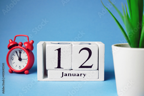 фотографія twelfth day of winter month calendar january