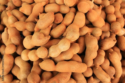 Dried tamarinds background stock photo 