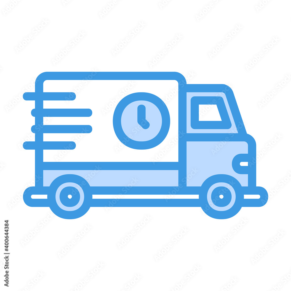 Fast Delivery icon vector illustration in blue style for any projects