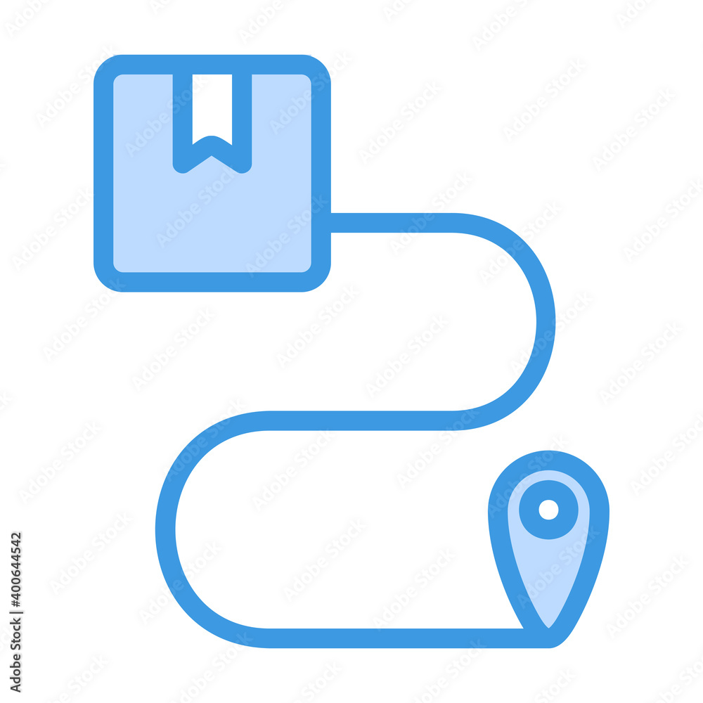 Route icon vector illustration in blue style for any projects Route icon vector illustration in blue style for any projects