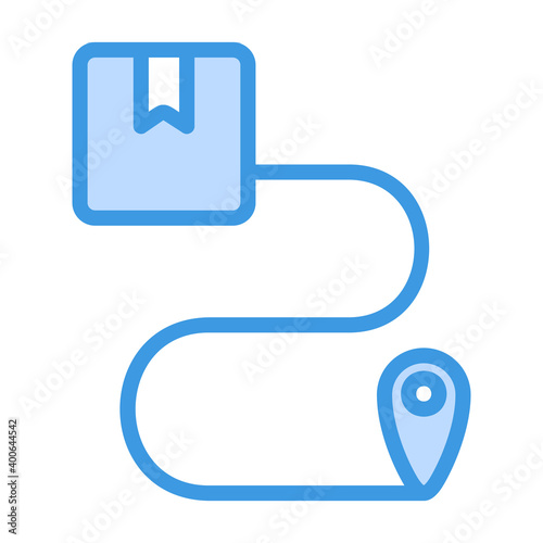 Route icon vector illustration in blue style for any projects