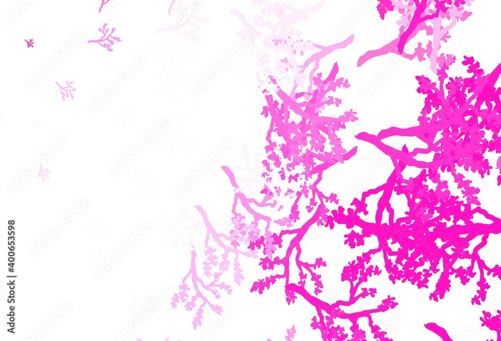 Light Pink vector doodle template with branches. Light Pink vector doodle template with branches.