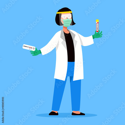 Health Officer Holding Covid Diagnostic Tool