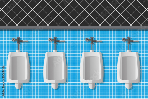 Men urinal row vector flat design.