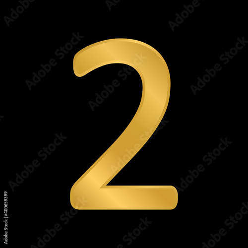 Gold number two symbol.