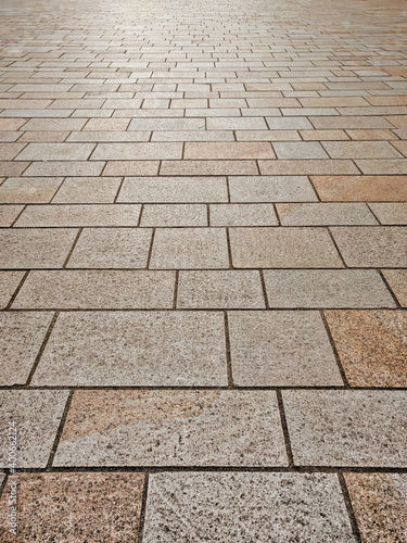 Stone slab paving, low level view leading into the distance.