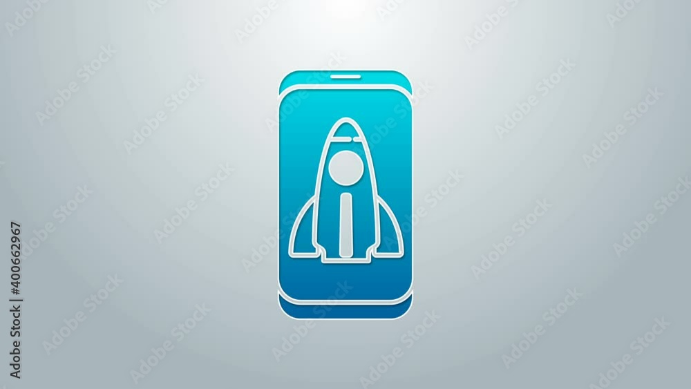 Blue line Business startup project concept icon isolated on grey background. Symbol of new business, entrepreneurship, innovation and technology. 4K Video motion graphic animation Blue line Business startup project concept icon isolated on grey background. Symbol of new business, entrepreneurship, innovation and technology. 4K Video motion graphic animation
