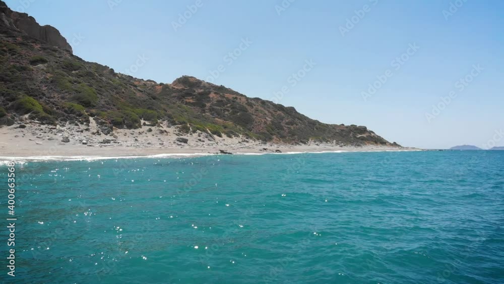 Drone view in Crete, Greece, at the beach in the summer Drone view in Crete, Greece, at the beach in the summer