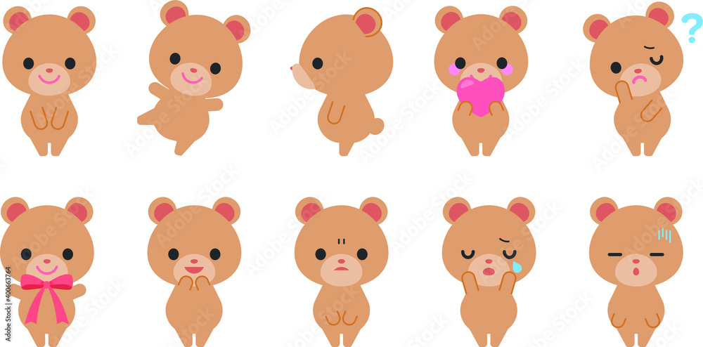 Obraz premium 熊イラスト素材 : Bear illustration material