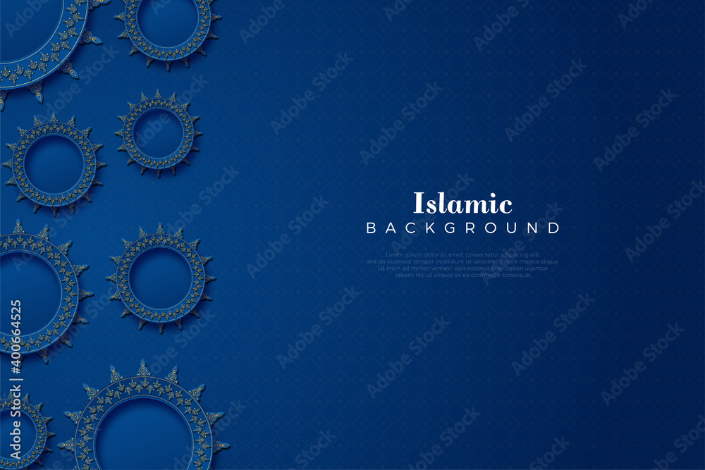Islamic background with the sun symbol on the left