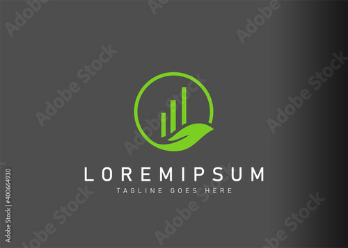 Eco financial advisors logo design. Icon vector illustration of plant diagram. Modern logo design with line art style.