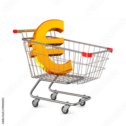 shopping cart and sign euro...