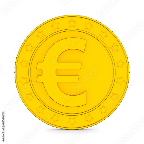 coin with symbol euro on wh...