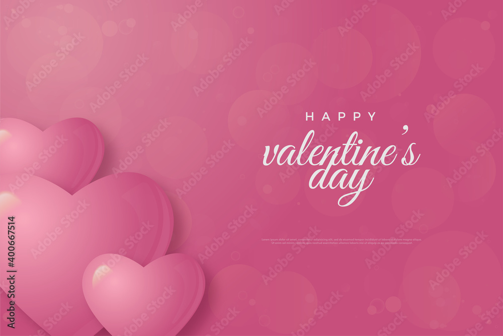 Happy Valentine's day with pink background