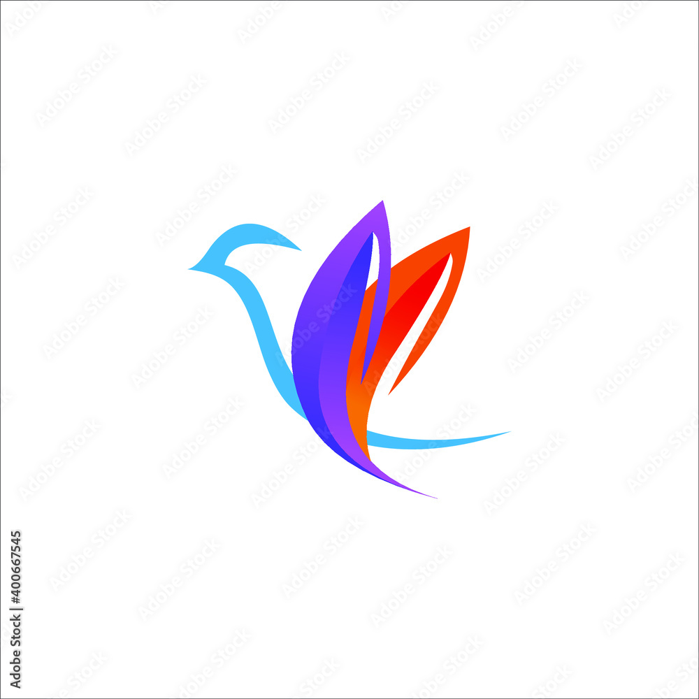 Naklejka premium logo wing bird bisinees templet vector