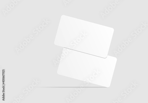 realistic floating blank business card mockup