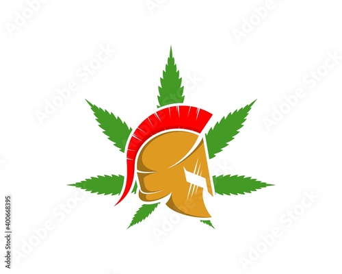 Cannabis with spartan helmet inside