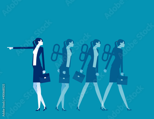 Business leader go different way. Business vector style