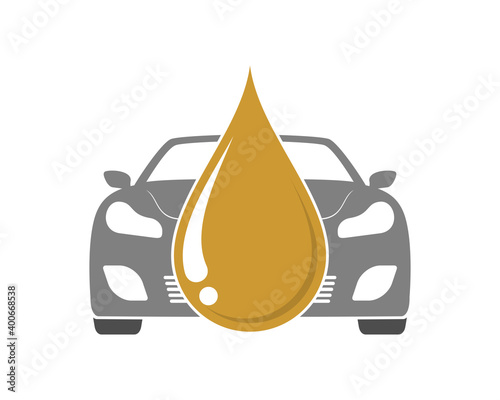 Oil droplet with car behind