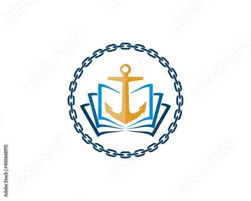 Circular chain with book and anchor